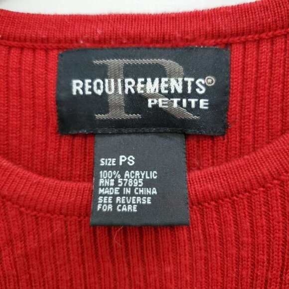 Requirements Petite Women's Red Ribbed Knit Shell‎ + LS Cardigan Set Size PS - Picture 8 of 9